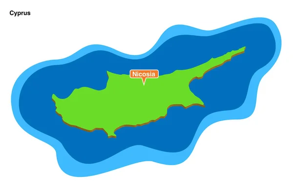 Векторной Иллюстрации Графическая Карикатура Глядя Красочные Географические Карты Кипра — стоковый вектор