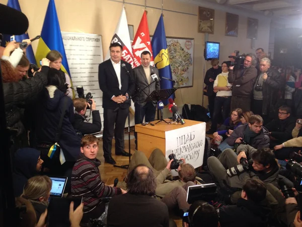 Conferenza stampa Euromaidan Mikheil Saakashvili. Kiev. Ucraina — Foto Stock