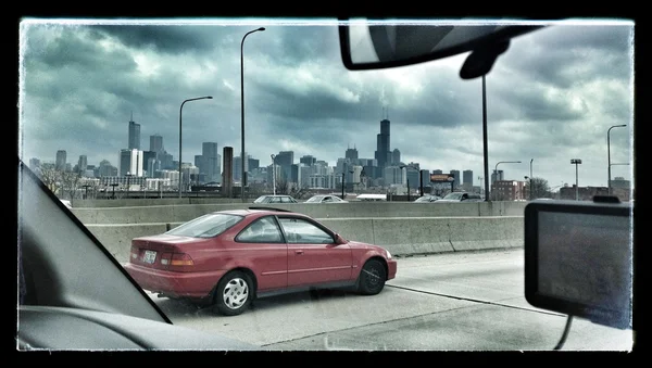 Chicago görünümü & bulutlar gökyüzü