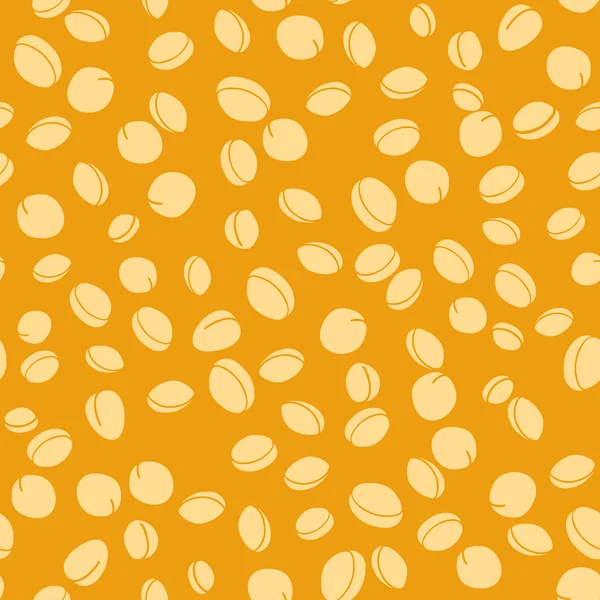 Bright Orange Seamless Pattern with Yellow Apricots — Stock Vector