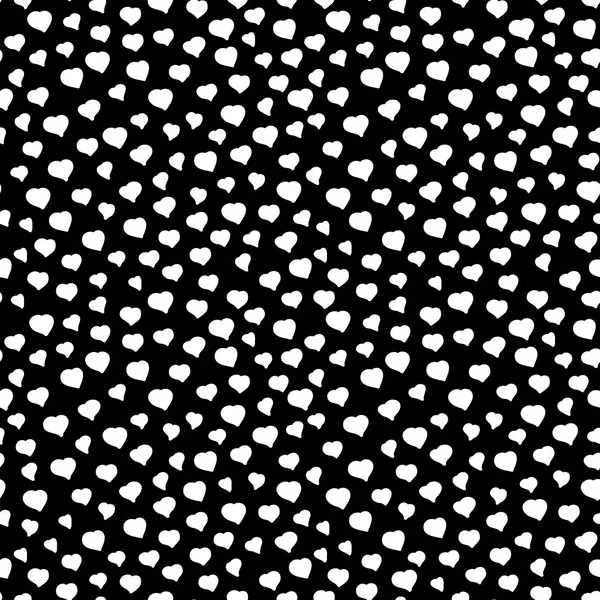 마음으로 간단한 이음새가 없는 흑백 패턴 — 스톡 벡터