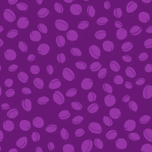 Patrón inconsútil violeta oscuro con ciruelas — Vector de stock