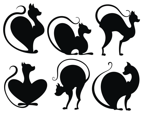 Чёрные кошки — стоковый вектор