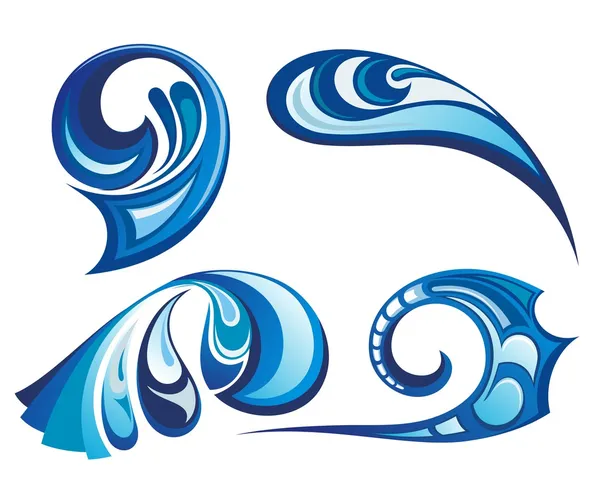 Вода хвиля символи — стоковий вектор