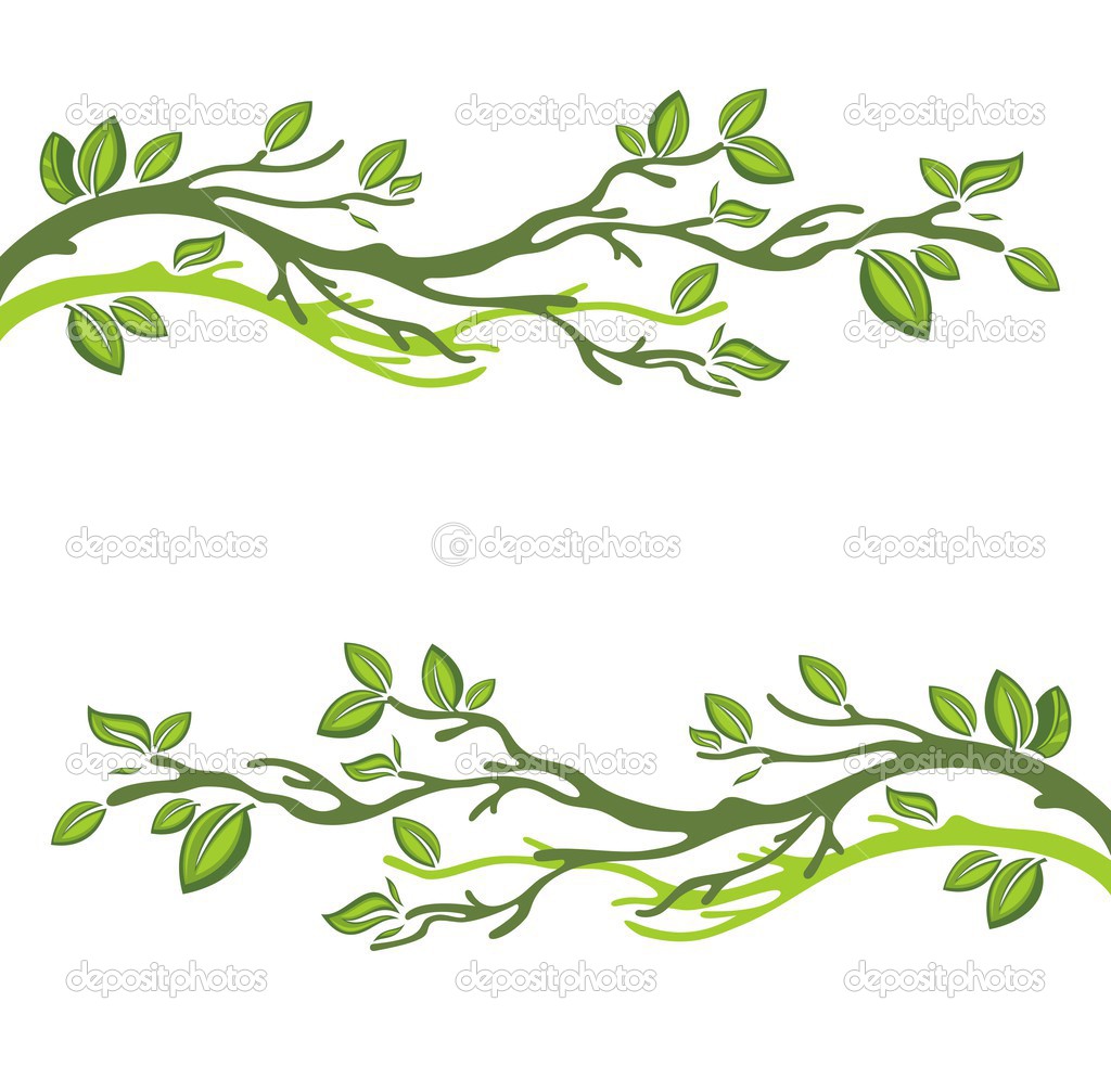 Card with green leaves