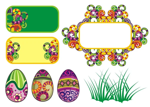 Conjunto vectorial de adornos de Pascua y elementos decorativos — Vector de stock