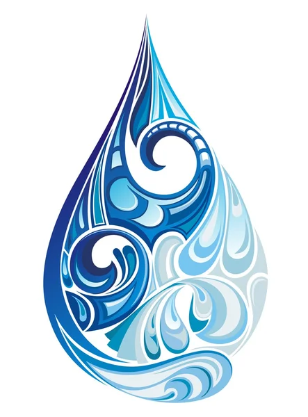 Σταγόνα νερού. εικονογράφηση διανύσματος — Διανυσματικό Αρχείο