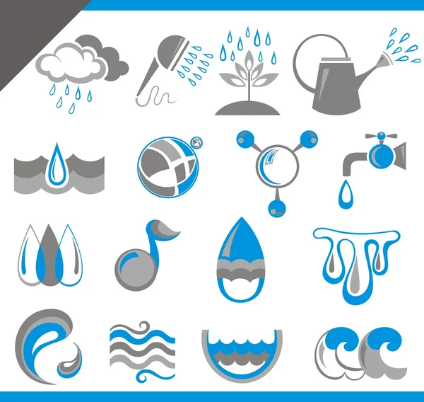 Набір іконок води для дизайну — стоковий вектор