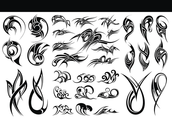 Set di tatuaggio tribale — Vettoriale Stock