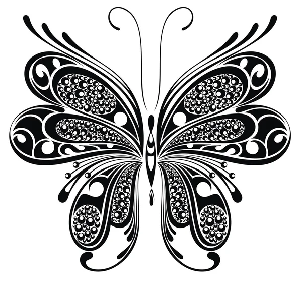 Black butterfly — Stock Vector