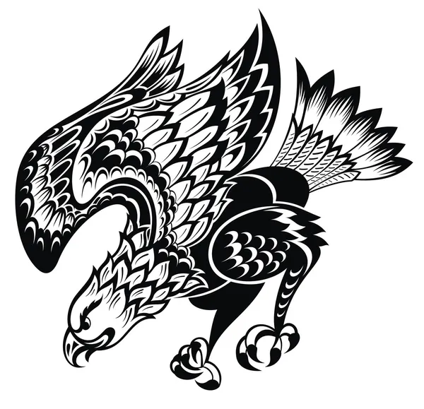 Águila tatuaje — Vector de stock