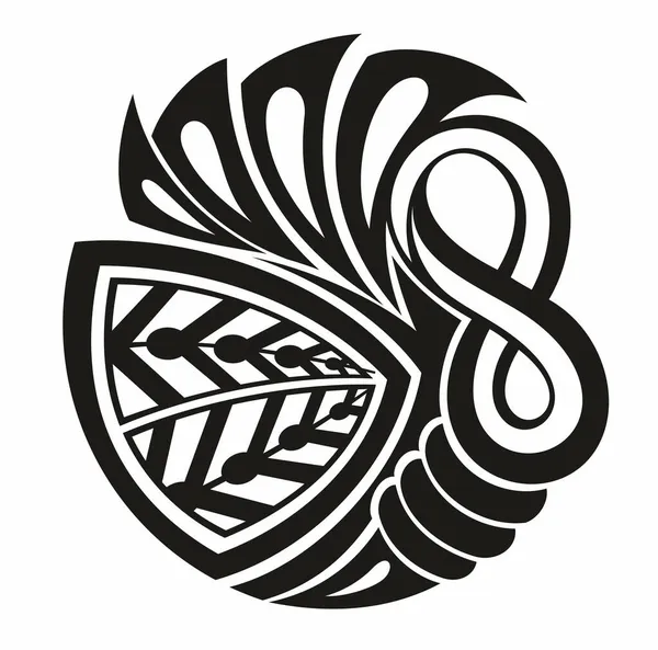 Tatouage Élément Abstrait Tribal Bras Noir Tatouage Épaule Fantaisie Motif — Image vectorielle