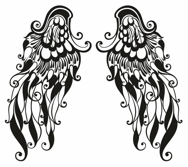 翼のイラスト 天使の翼 Tattoo Friendly — ストックベクタ