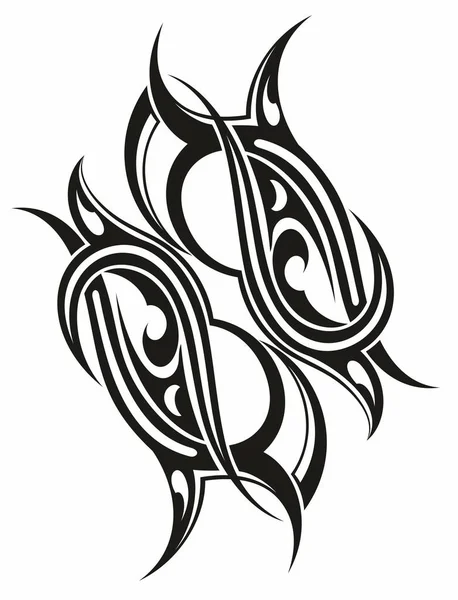 Tatuaż Plemienny Abstrakcyjny Element Czarny Ramię Tatuaż Fantasy Wzór Wektor — Wektor stockowy