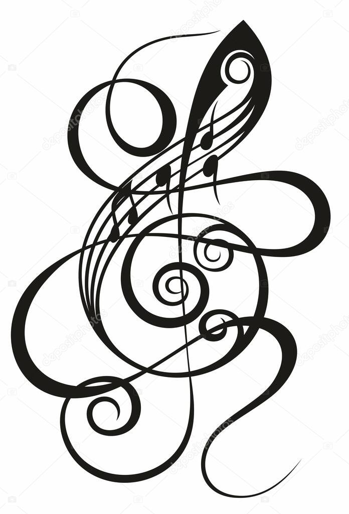 Musical note music symbol, Vector illustration