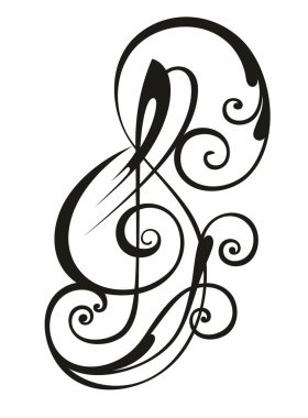 Vektör Treble Anahtarı nota simgesi