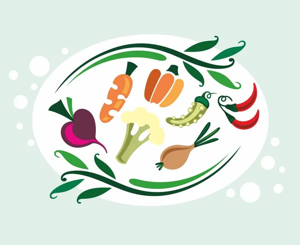 Verduras Frescas Cooking Ilustración Alimentos — Archivo Imágenes Vectoriales