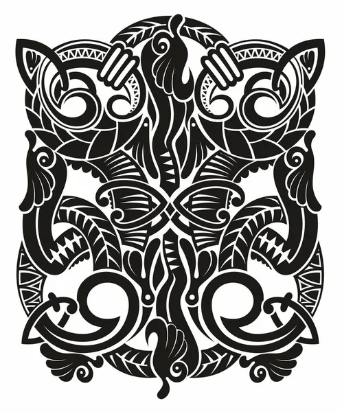 Tattoo Pattern Maori Samoa Ornament Border Ethic Tribal Template Vector — Stock Vector