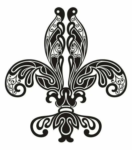 Svart Heraldisk Skylt Logotyp Designelement Dekoration Grafiskt Vektormönster Kunglig Lilja — Stock vektor