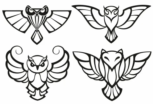 Simple Creative Owl Logo Designs Vector Owl Set — Stock Vector