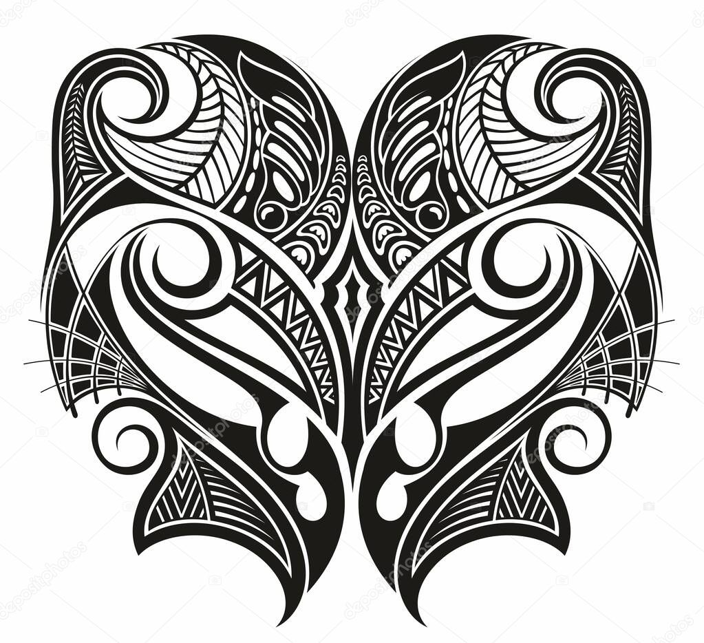 Tattoo tribal abstract sleeve, black arm shoulder tattoo fantasy pattern vector