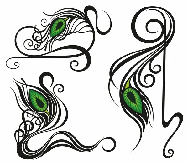 Eye Peacock Feathers Illustration Vector — стоковый вектор