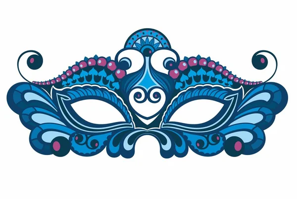 Carnival Maskisolated White Masquerade Ornate Accessory — Stock vektor