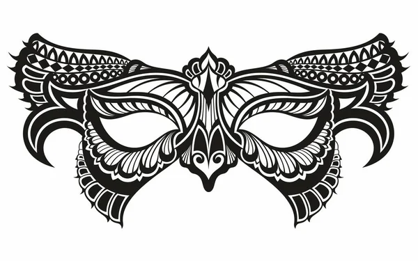 Carnival Mask Silhouettes Isolated White Masquerade Ornate Accessory Anonymous Vector — Vettoriale Stock