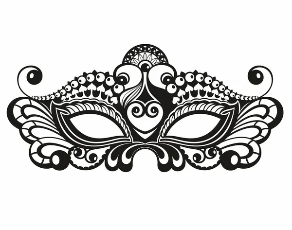 マスクシルエット ヴェネツィアのカーニバルの顔のマスク マルディグラカーニバル ベクターイラスト — ストックベクタ