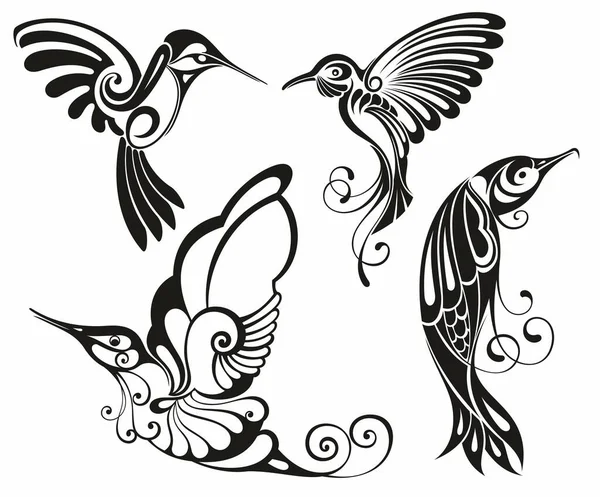 Sinekkuşu Tasarım Vektör Çizimi Yaratıcı Hummingbird Logo Şablonu Simge Sembolü — Stok Vektör