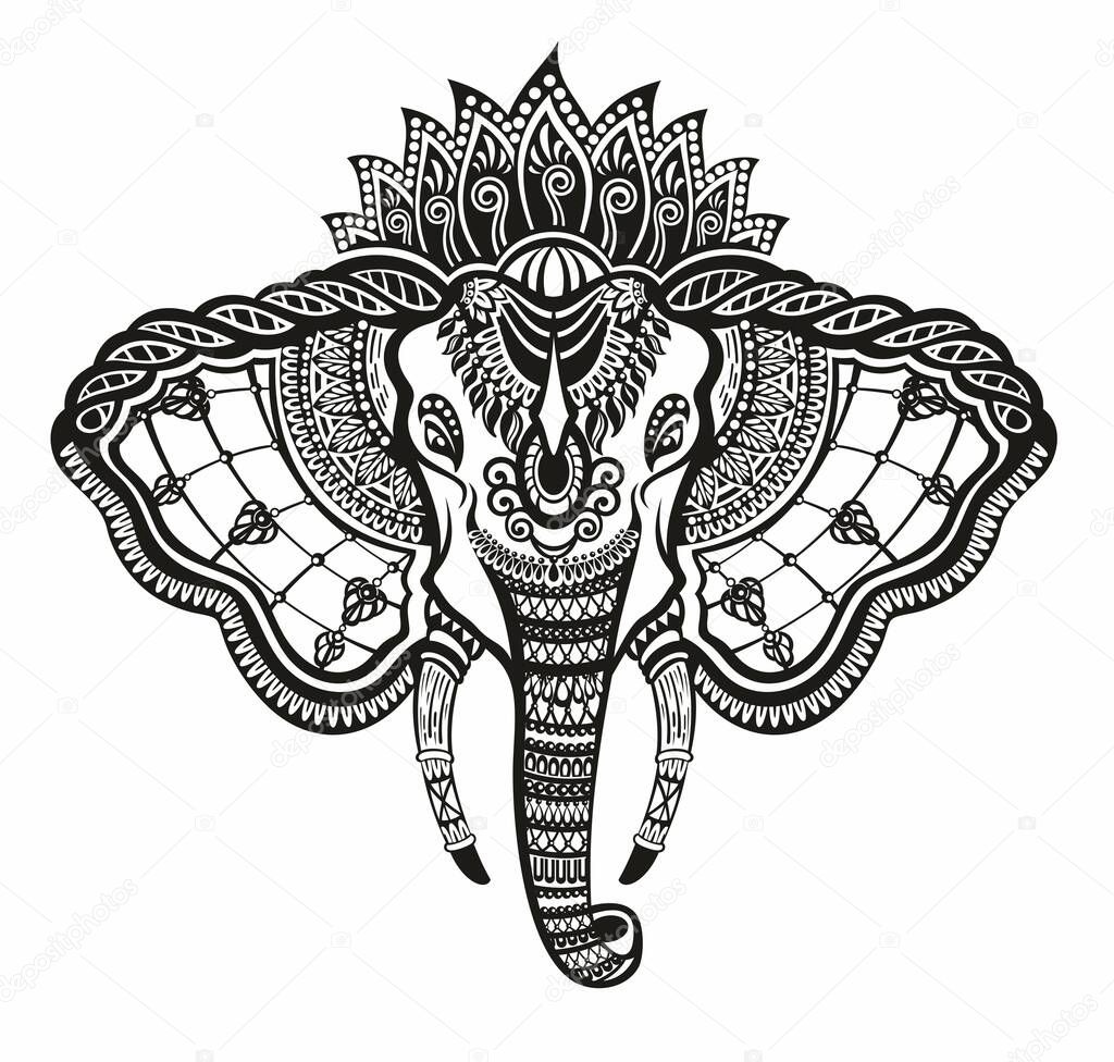 Decorative Elephant Illustration Design. Vector of Elephant in decorative style. Vector illustration