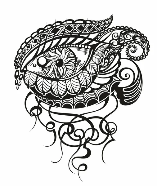 Mystical Eye Moon Icon Linear Style Англійською Vector Isoteric Illustration — стоковий вектор