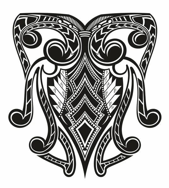 Polinezya Aborjin tarzında kabile sanatı dövmesi.