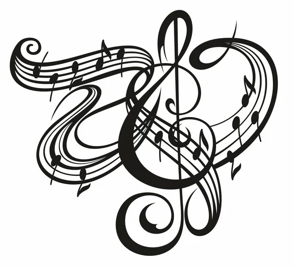 Music Notes Swirl Musical Design Element Vector Illustration — Stock Vector