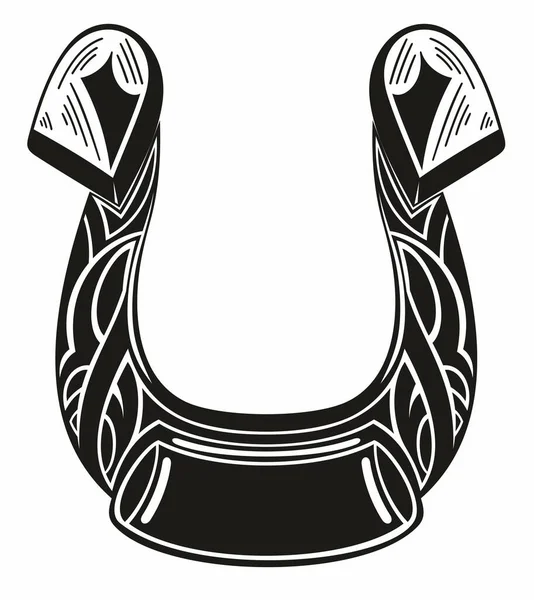 Hästsko Svart Vektorsiluett För Logotyp Eller Piktogram Hästsko Siluett För — Stock vektor