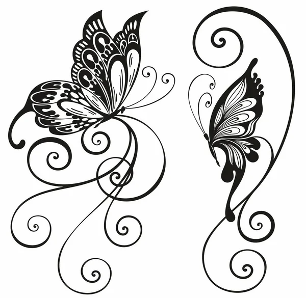 蝶のデザイン マグカップ Tシャツ 電話ケース用の昆虫デザイン — ストックベクタ