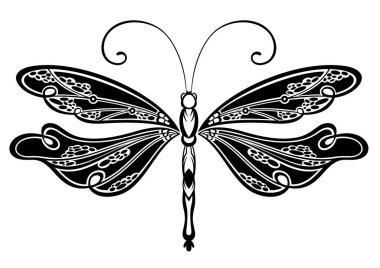 Dragonfly. Insect .Vector hand drawn sketch. Vintage engraved illustration isolated .