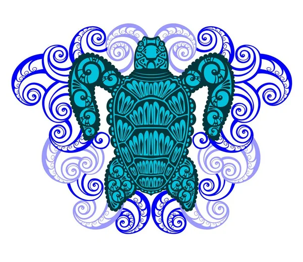 Sea Turtle Turquoise Oceanlife Vector Art — Wektor stockowy