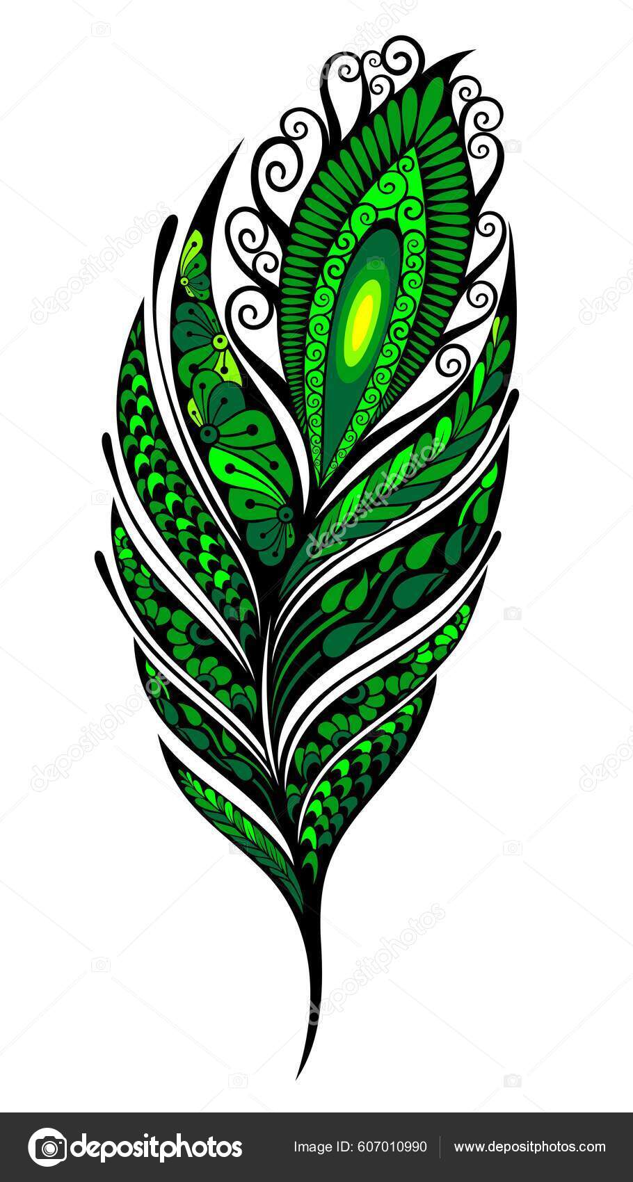 Image vectorielle Plume Paon Décorative Pour Votre Design Tattoo Plume  Design Résumé par ©Ksyshakiss - 607010990, image size:910x1700
