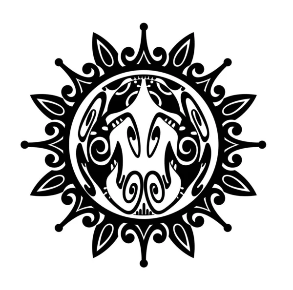 Tatuagem Estilo Maori Decorativo Shaped Como Lizard Tattoo Lagarto Design — Vetor de Stock