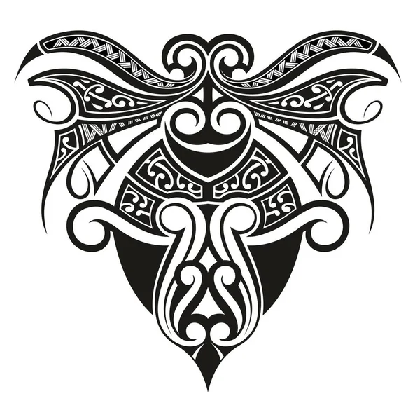 Czarny Tatuaż Wektor Design Sztuka Abstrakcyjny Grafika Ilustracja Rysunek Dekoracja — Wektor stockowy