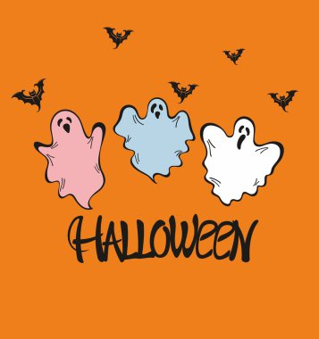 Mutlu Cadılar Bayramı partisi posterleri. Çerçeve, gece bulutları, kağıt kesim tarzında balkabağı. Vektör illüstrasyonu. 