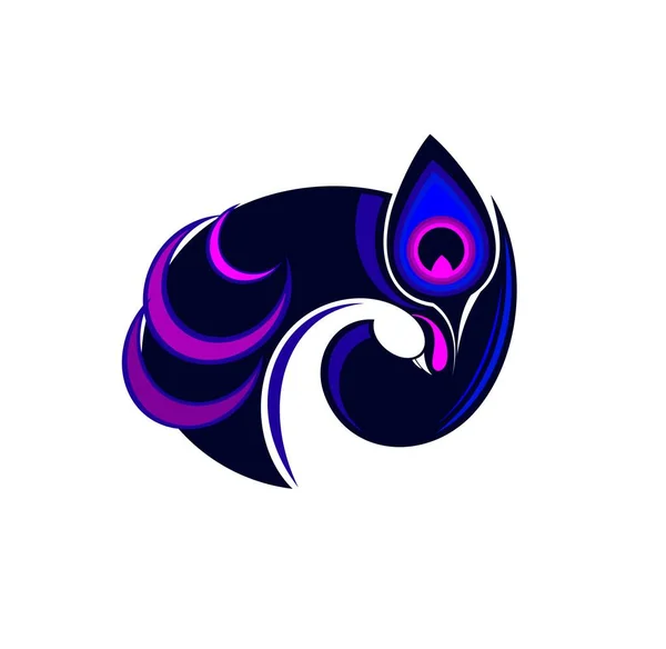Peacock Pero Logo Luxusním Stylu Umění — Stockový vektor