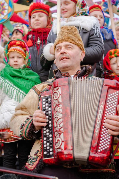 Lviv Ucraina Gennaio 2022 Flash Del Festival Delle Stelle Natale — Foto Stock