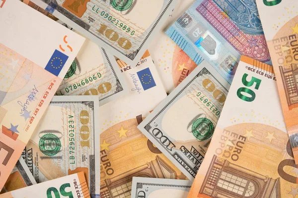Financial Background Euro Money One Hundred Dollars Banknotes Cash Money — Stock Photo, Image