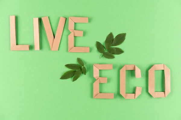 Nachhaltiger Lebensstil Und Null Abfall Konzept Text Live Eco Aus — Stockfoto