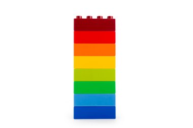 A rainbow color lego blocks clipart