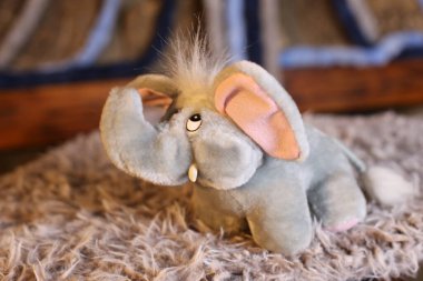 Fil yumuşak oyuncağının yakın plan çekimi