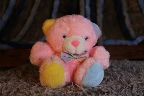 Nahaufnahme Von Rosa Teddybär Plüschtier — Stockfoto