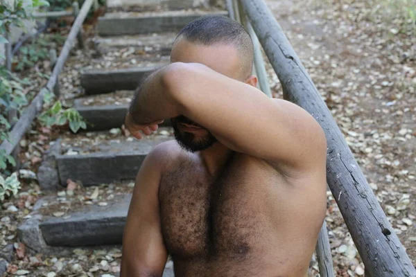 Close Portrait Handsome Young Man Outdoors Park —  Fotos de Stock